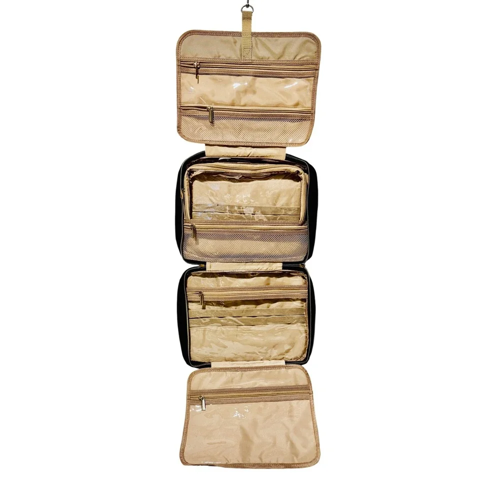Wedama Quilted Hanging Travel Toiletry Bag Cosmetic Makeup Organizer Black‎